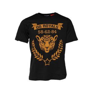 Dolce & Gabbana Black DG Royals Cotton Crew Neck Men's T-shirt